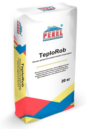 Легкая цементно-известковая штукатурка Perel TeploRob Зимняя