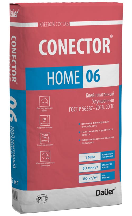 Клей плиточный Dauer CONECTOR HOME 06 Улучшенный, 25 кг