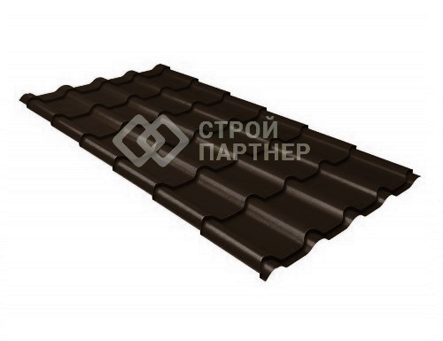 Металлочерепица Grand Line Kamea, Pural, Темно-коричневый (RR 32) 0,5 мм